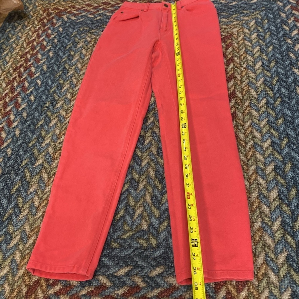 Vintage Lizwear Petite Size 2 Coral Straight Leg Jeans - Picture 6 of 16